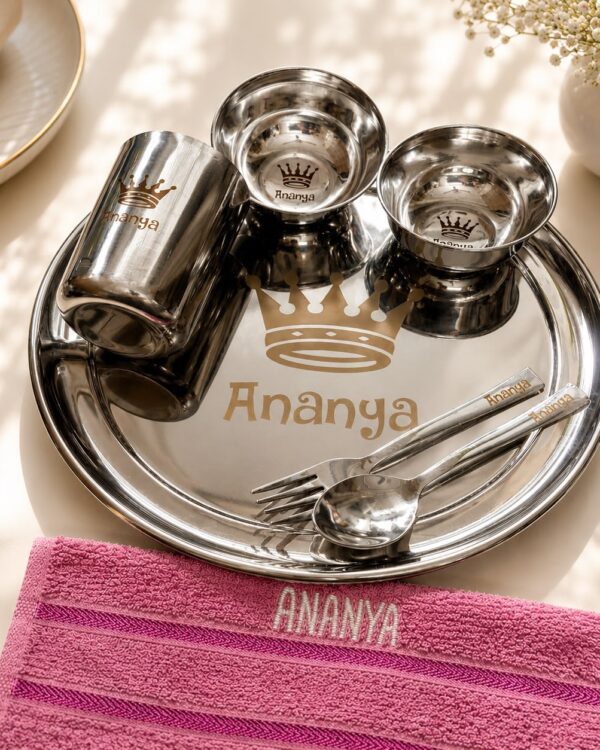 Personalized Stainless Steel Kids Thali Set