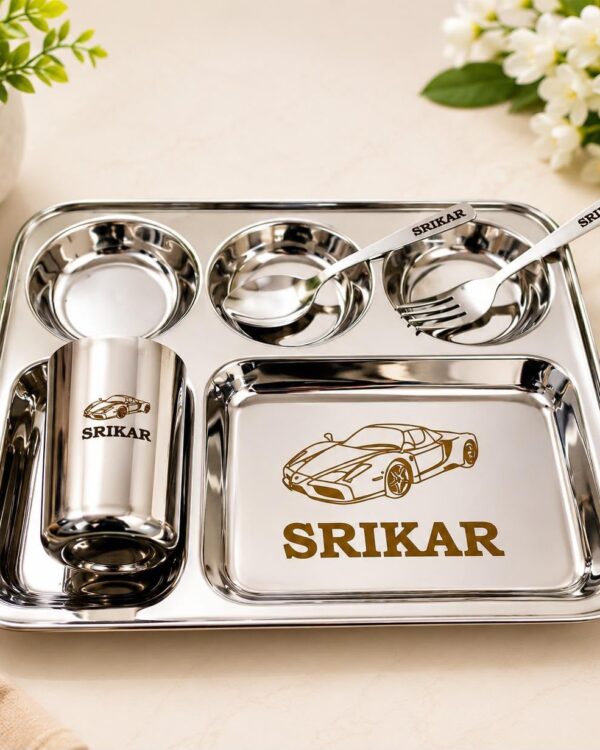 Personalised Rectangle 5 in 1 Plate Set
