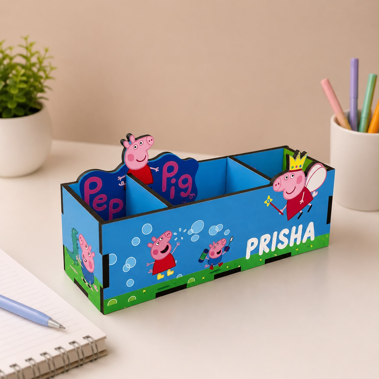 Customised Theme Wooden Pen Stand with Name