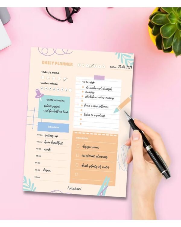 Vision Flow- Daily Planner Undated 60 Tear Off Sheets