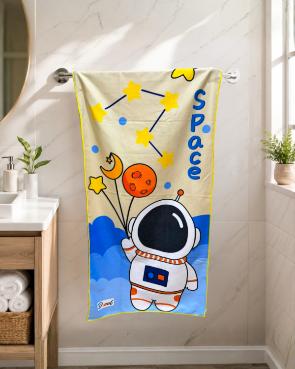 Astronaut Theme Soft Bath Towel for Kids – 54x28 Inch