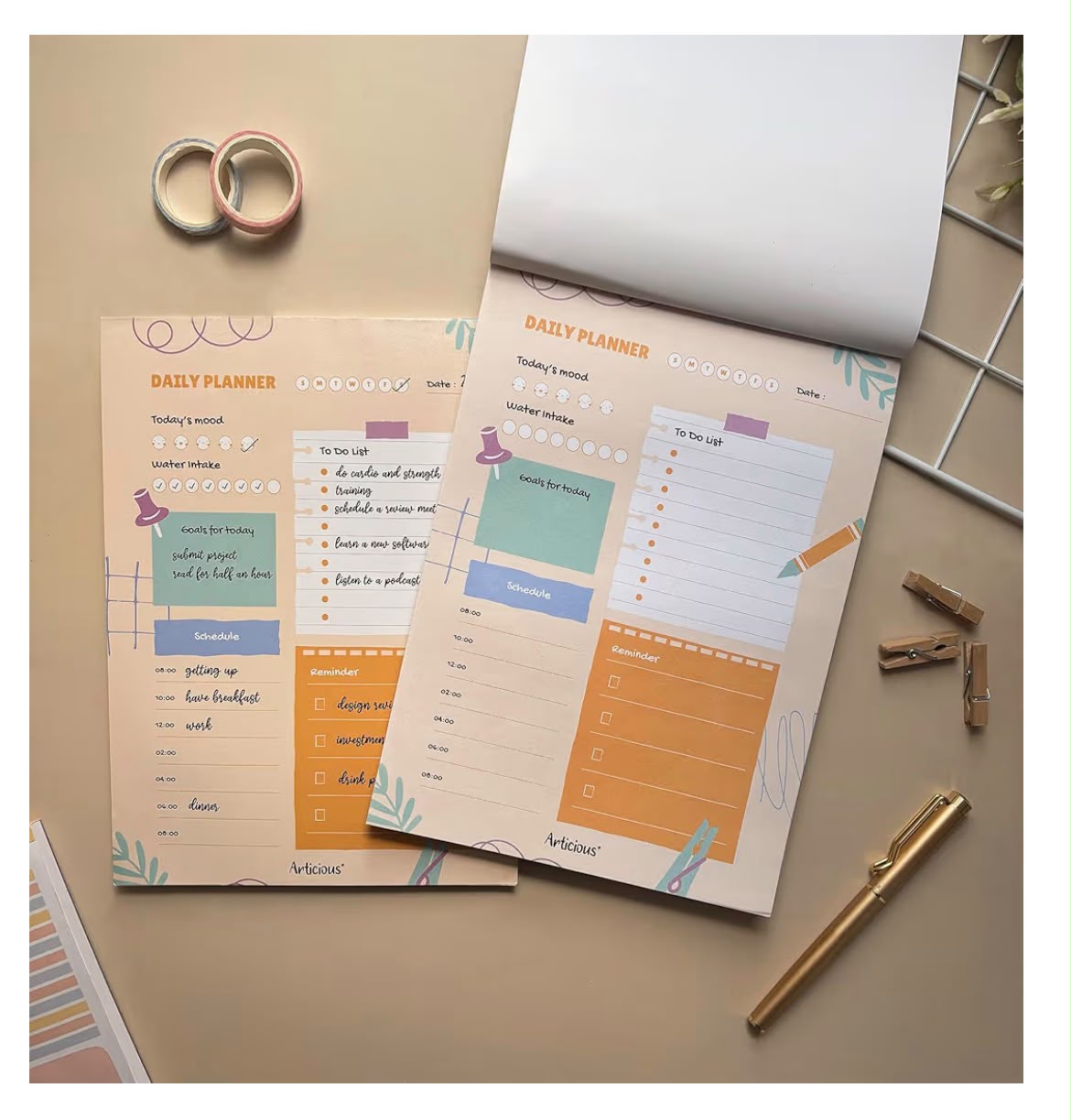 Vision Flow- Daily Planner Undated 60 Tear Off Sheets - Image 2