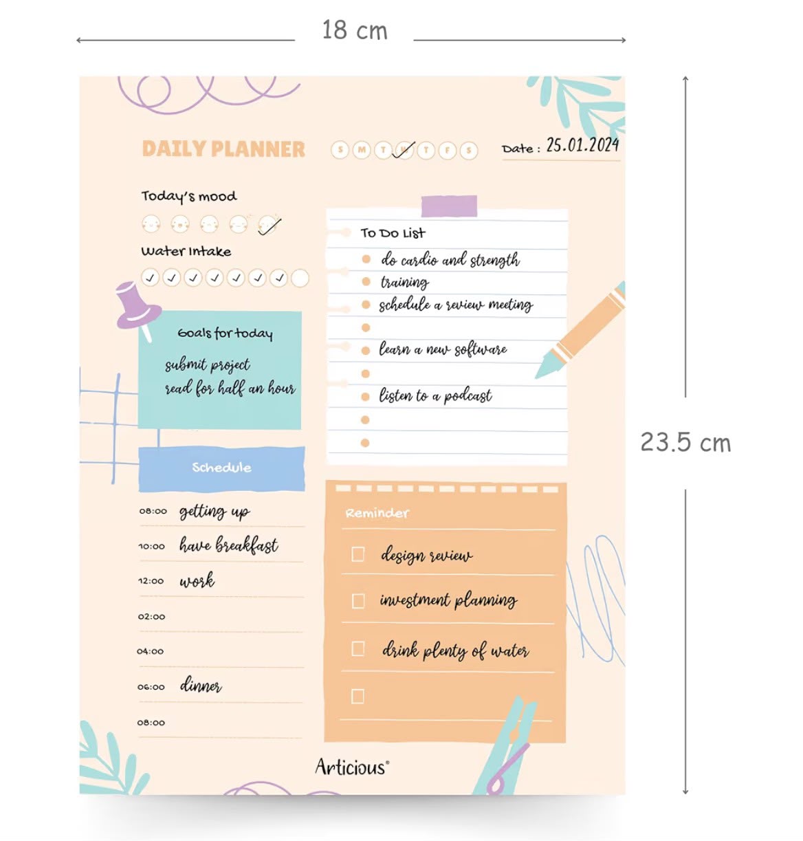 Vision Flow- Daily Planner Undated 60 Tear Off Sheets - Image 3
