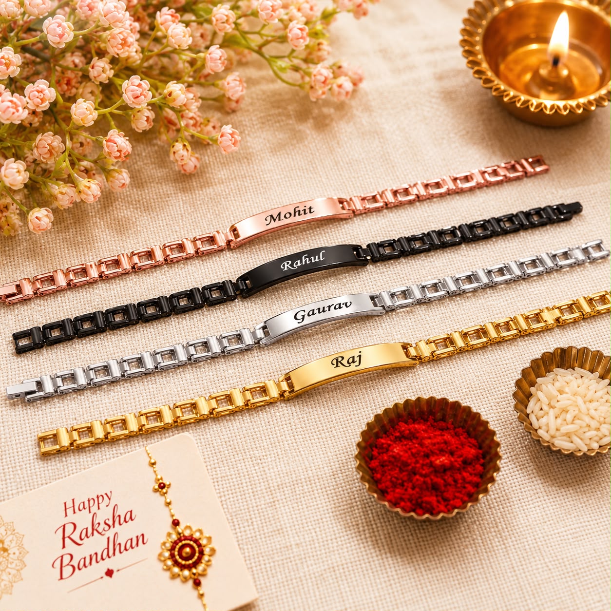 Personalized Bracelet Rakhi with Name