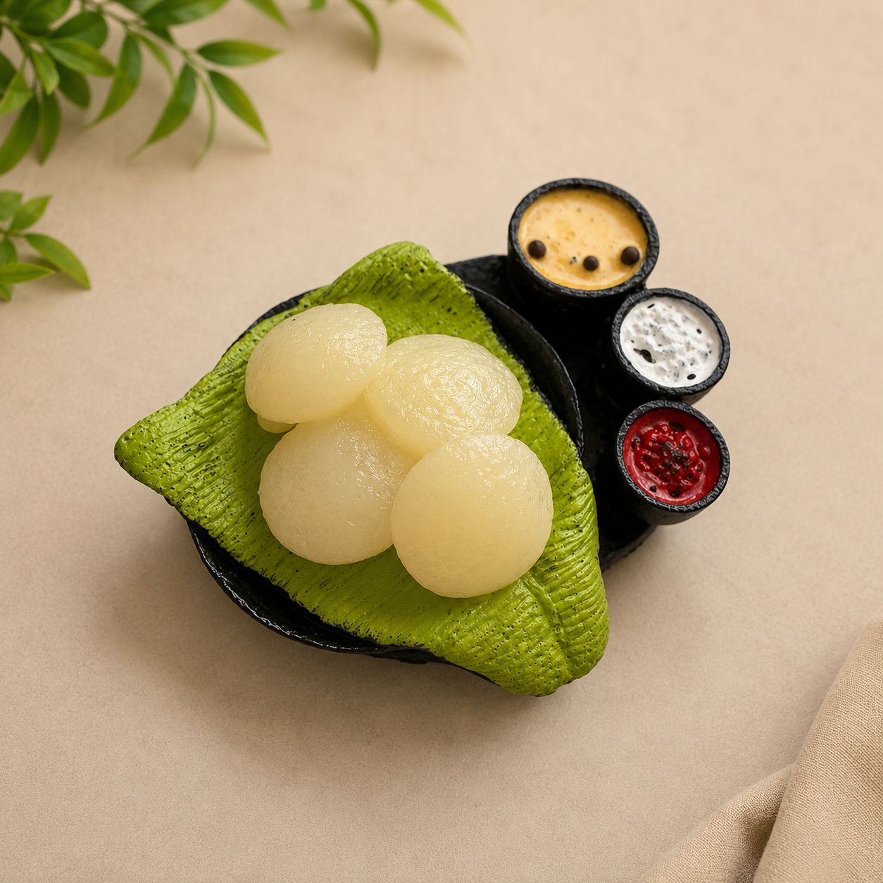 Idli Miniature Food 3D Fridge Magnet