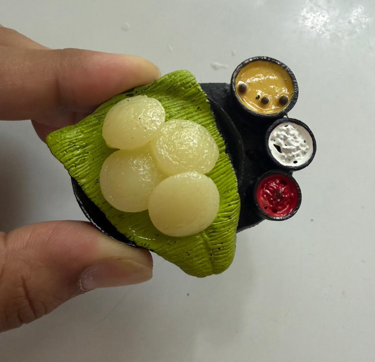 Idli Miniature Food 3D Fridge Magnet - Image 2