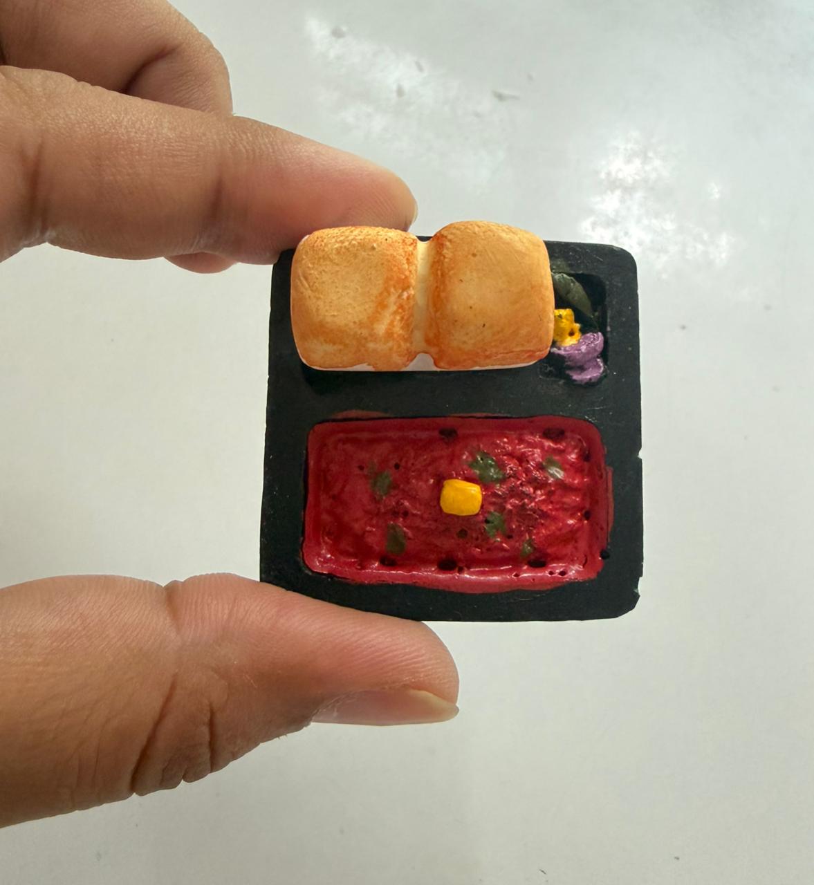 Pav Bhaji Miniature Food 3D Fridge Magnet - Image 2