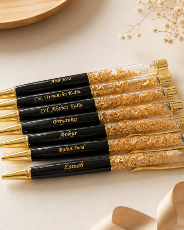 Personalized Gold Flake Pen with Name Engraved