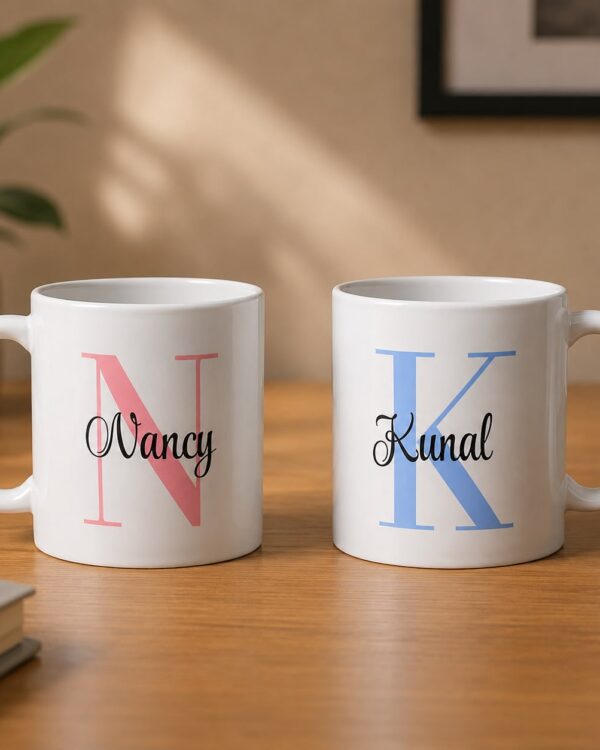 Personalised Ceramic Mug with Name and Letter