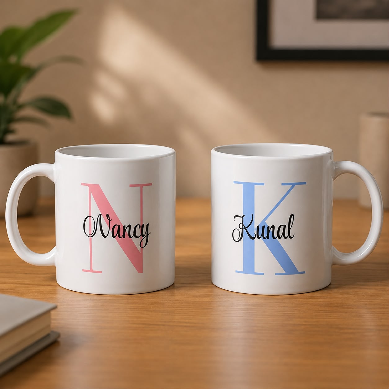 Personalised Ceramic Mug with Name and Letter