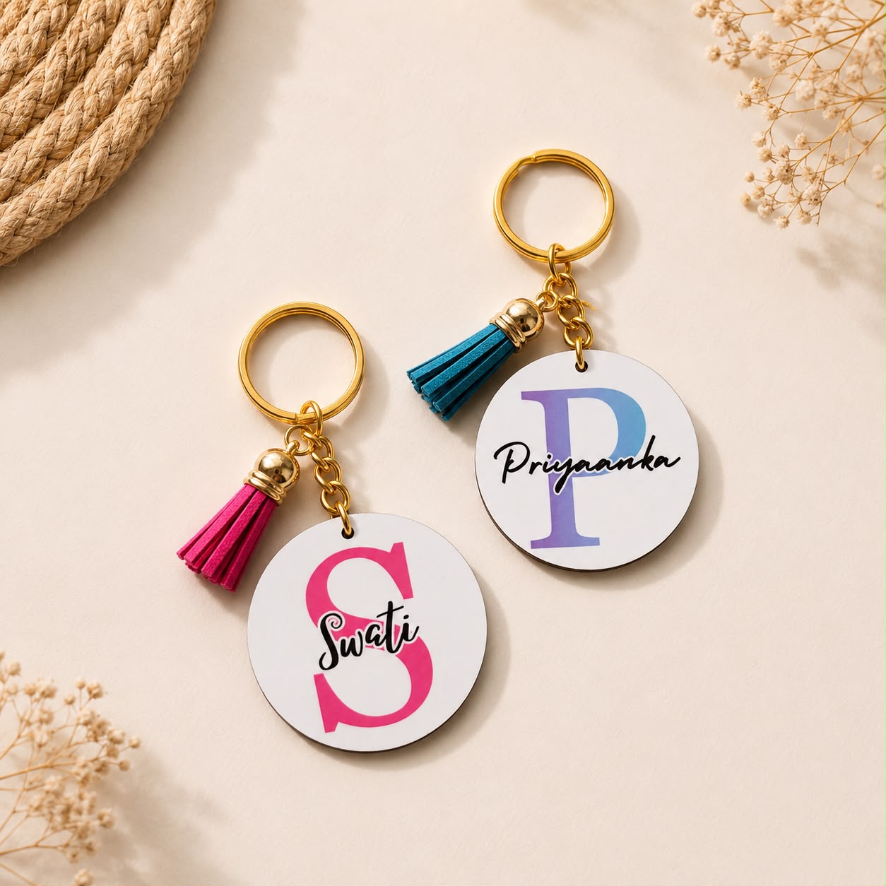 Personalized Alphabet Name Wooden Keychain (Set of 3) - Image 5
