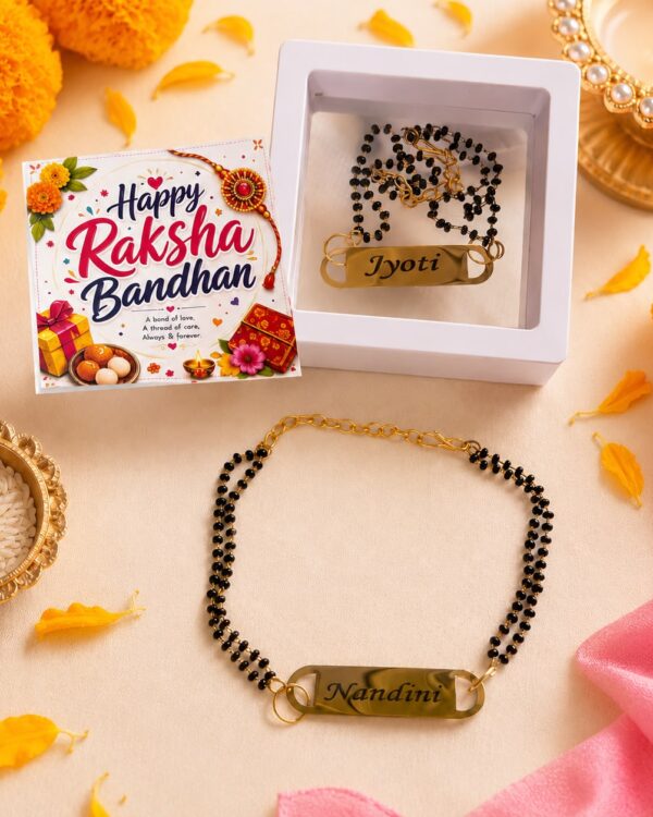 Personalized Gold Plated Hand Mangalsutra Bracelet