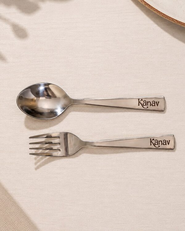 Personalized Stainless Steel Spoon & Fork Set