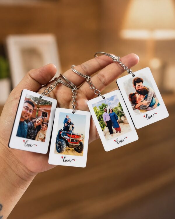 Personalized Polaroid Photo Keychain (Set of 3)