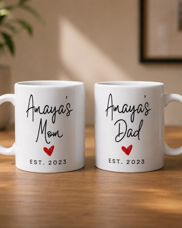 Personalised Ceramic Mug Set for Mom & Dad