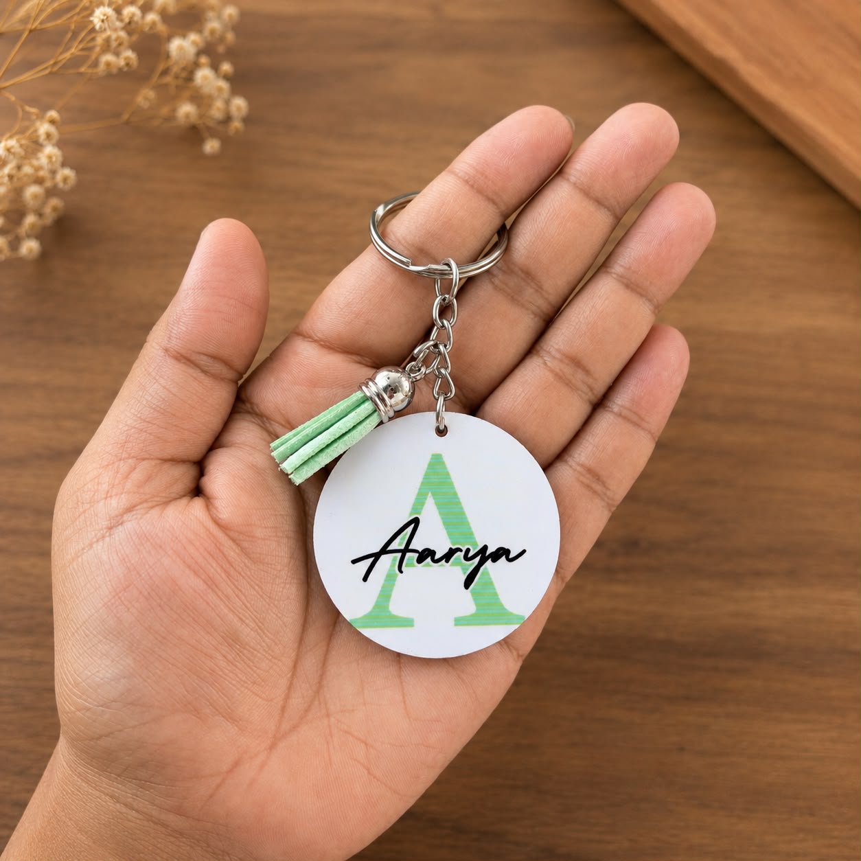 Personalized Alphabet Name Wooden Keychain (Set of 3) - Image 4
