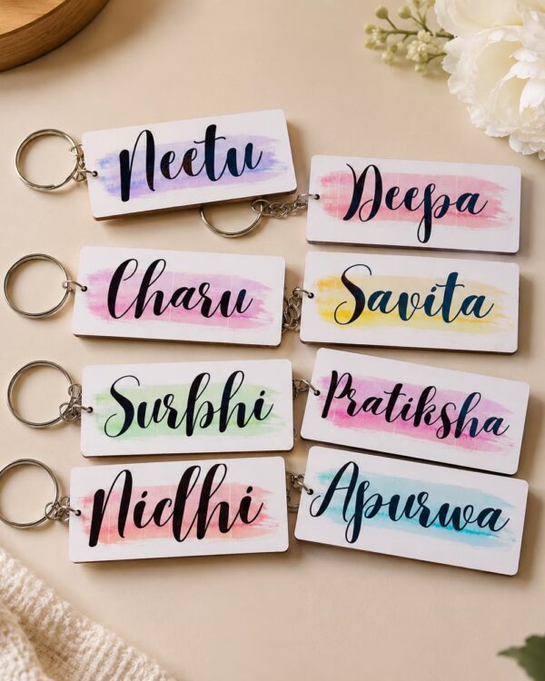 Personalized Name Wooden Keychain (Set of 3)
