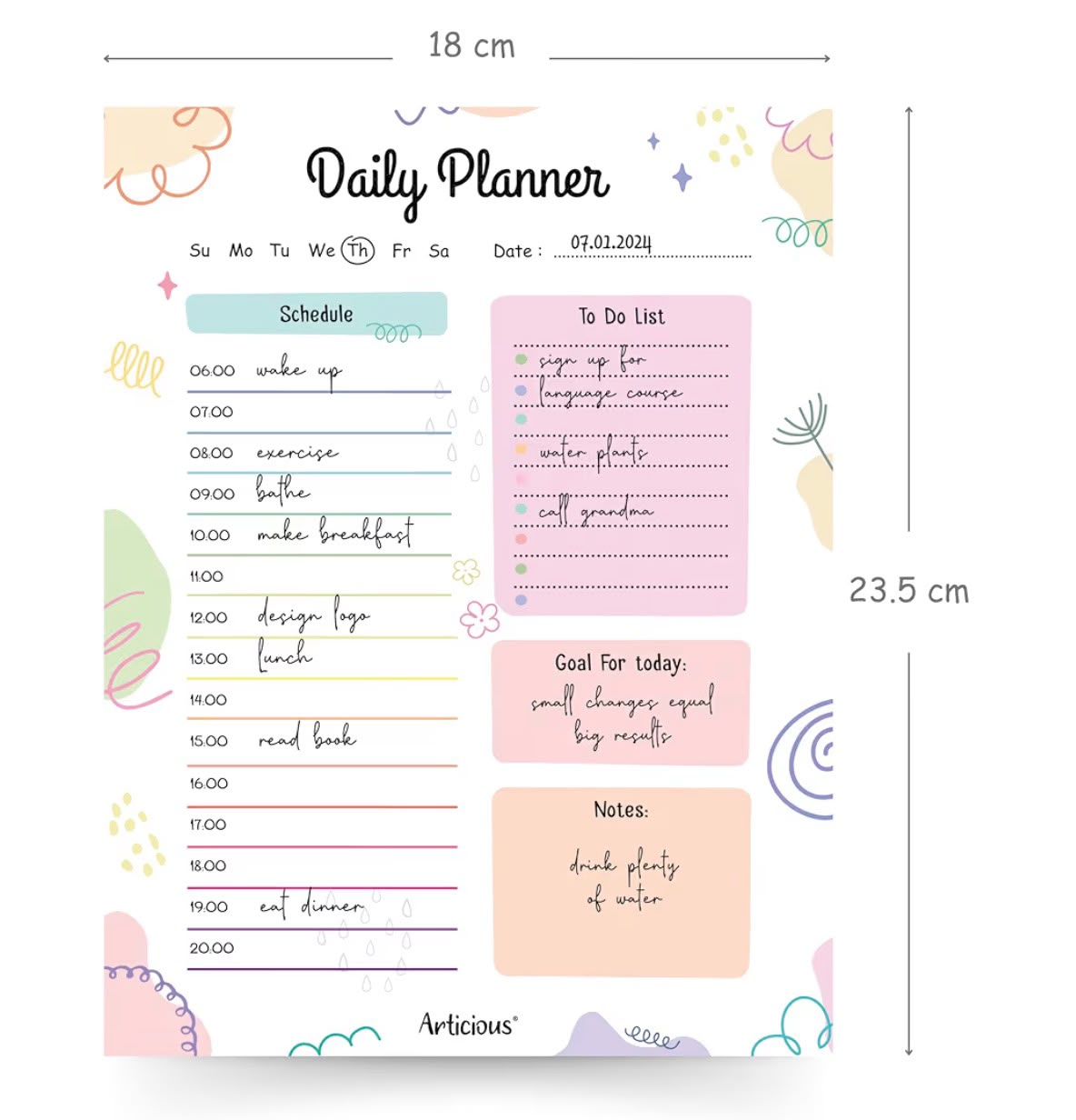 Goal- Daily Planner Undated 60 Tear Off Sheets - Image 3