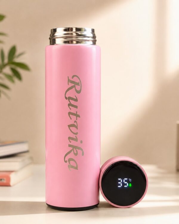 Personalised LED Temperature Display Bottle