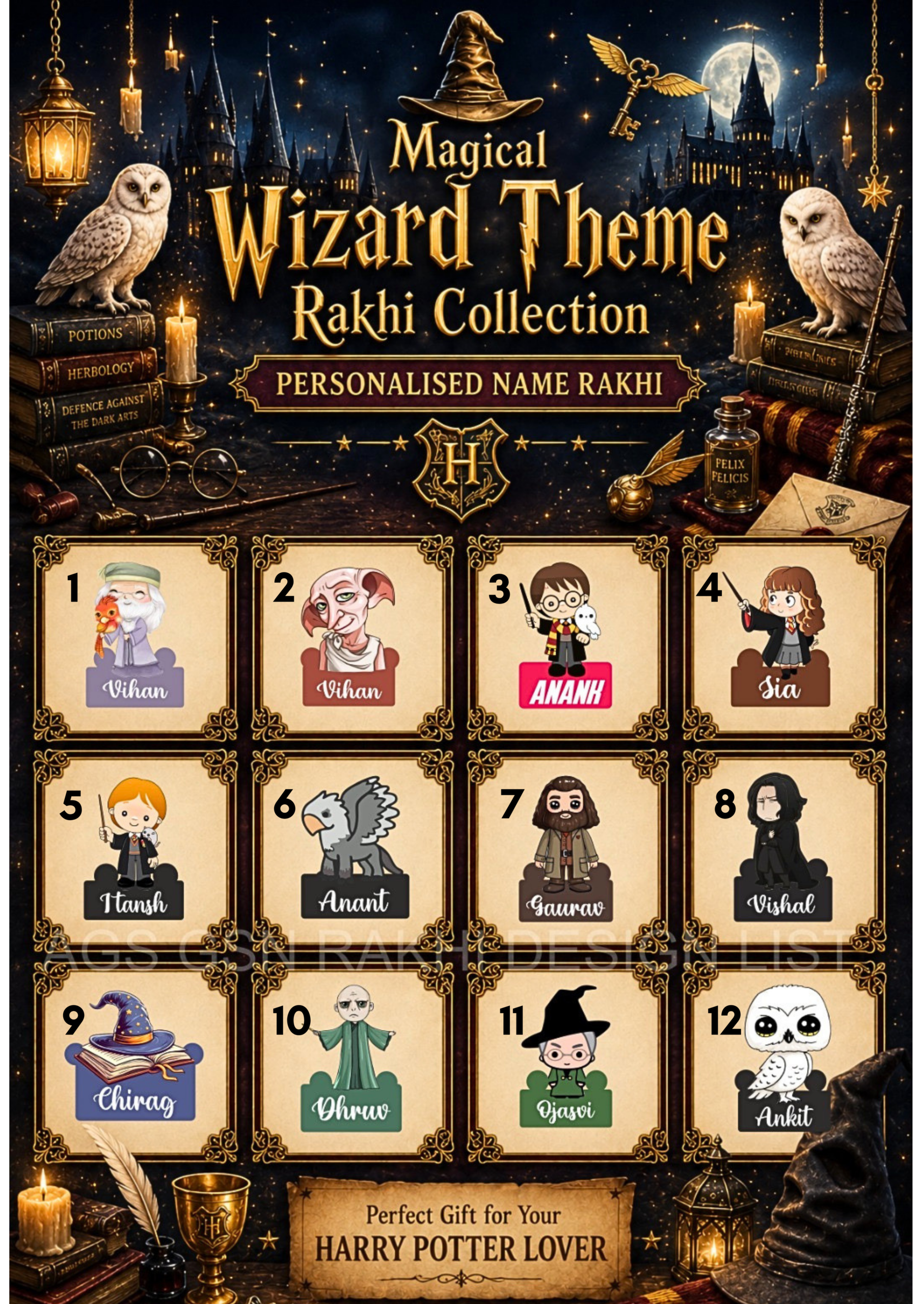 Personalised Harry Potter Theme Rakhi - Image 2