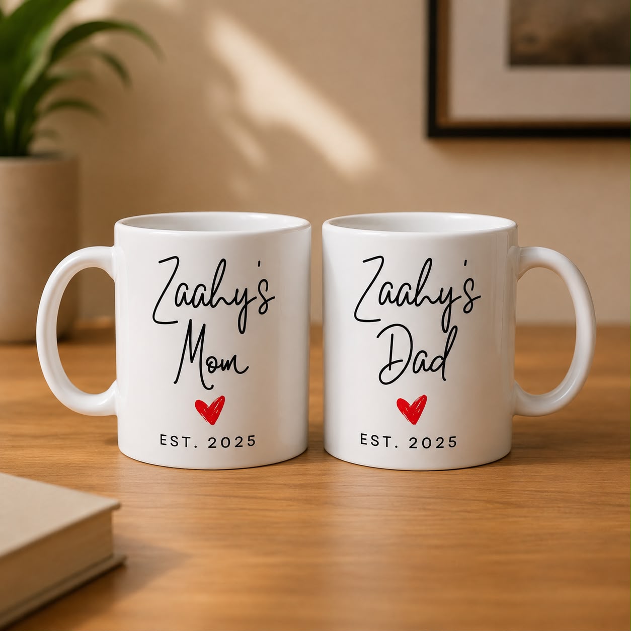 Personalised Ceramic Mug Set for Mom & Dad - Image 2