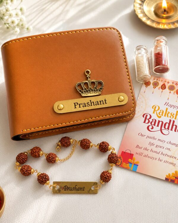 Personalised Wallet & Rakhi Combo