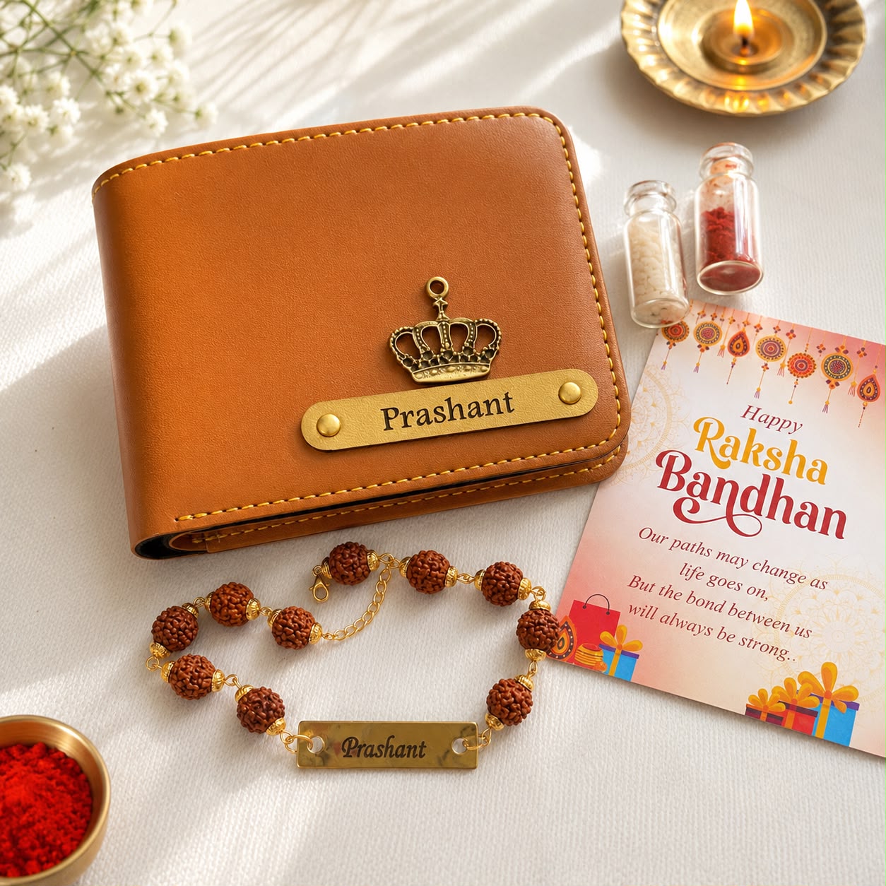 Personalised Wallet & Rakhi Combo