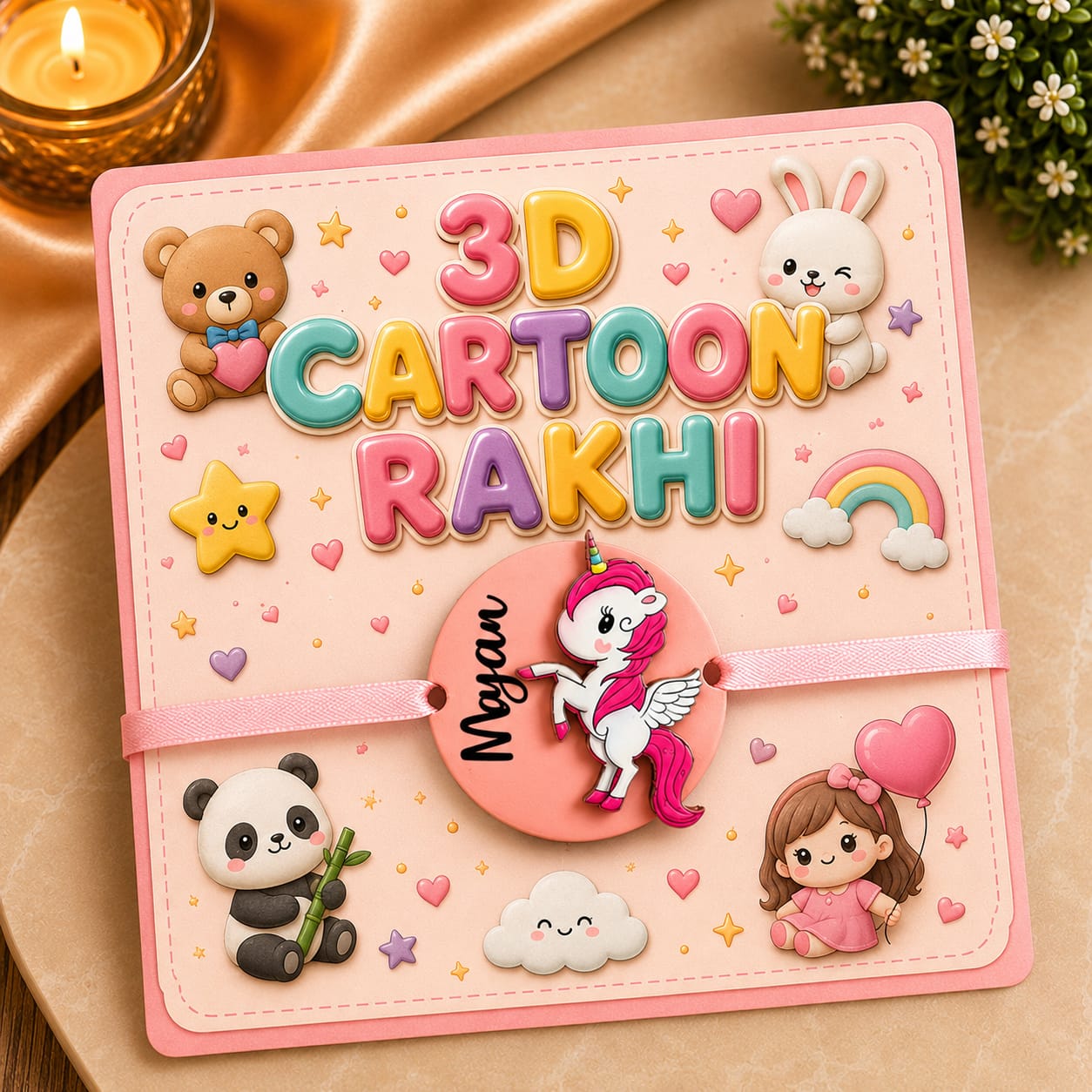 Personalised 3d Cartoon Rakhi