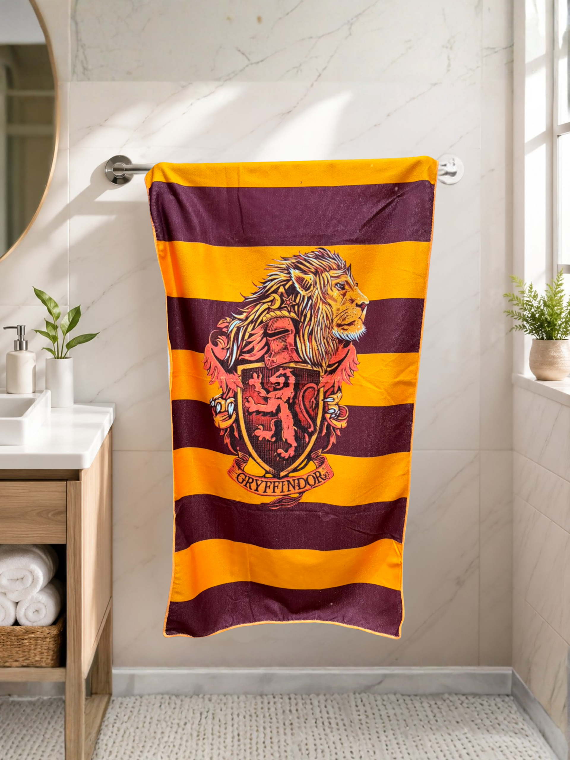 Gryffindor Theme Soft Bath Towel for Kids – 54x28 Inch