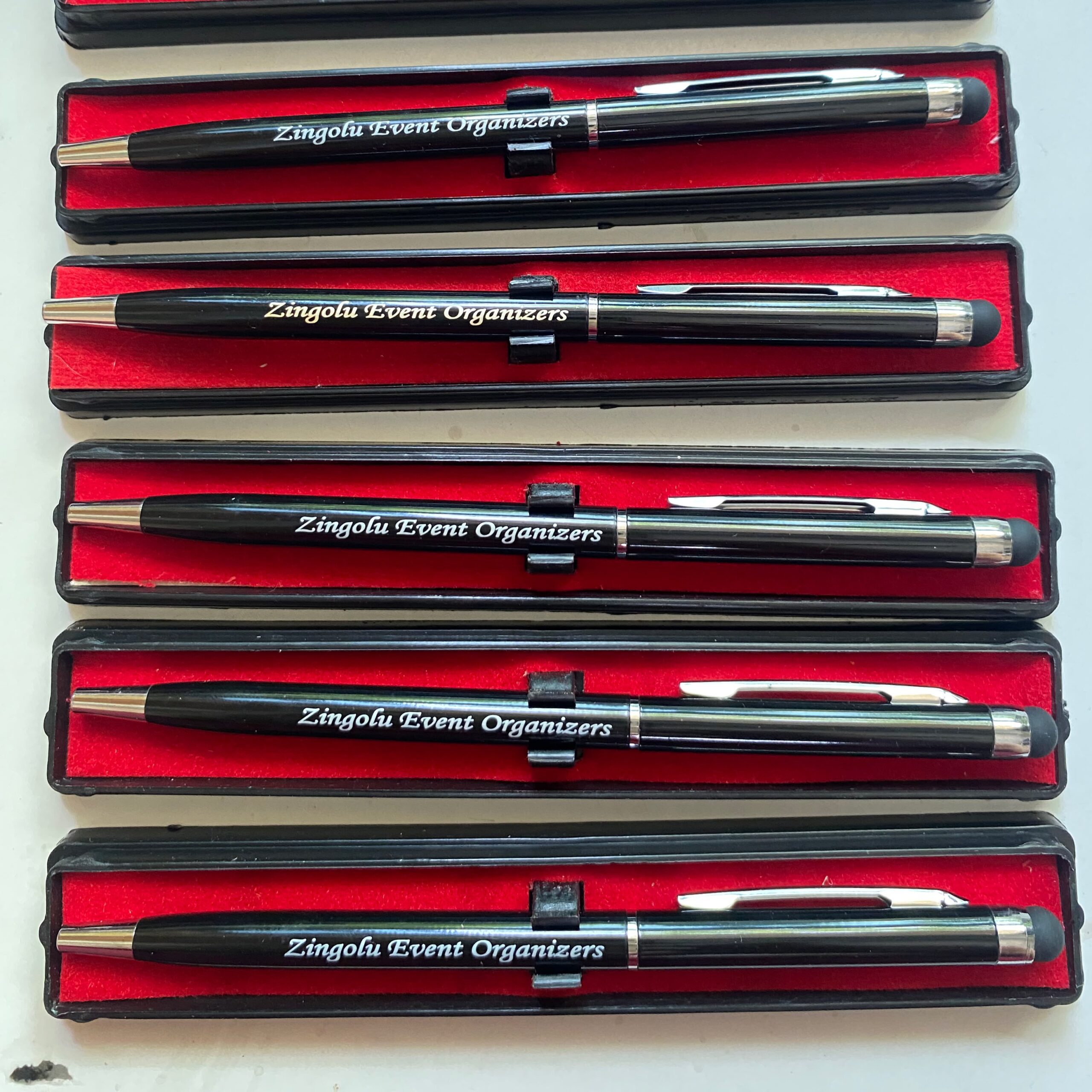 Personalized Black Ballpoint Pen with Stylus Tip - Image 3