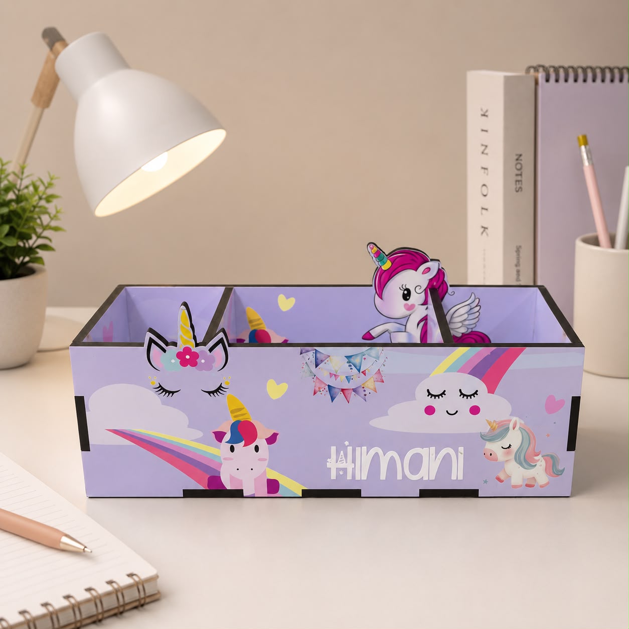 Customised Theme Wooden Pen Stand with Name - Image 5