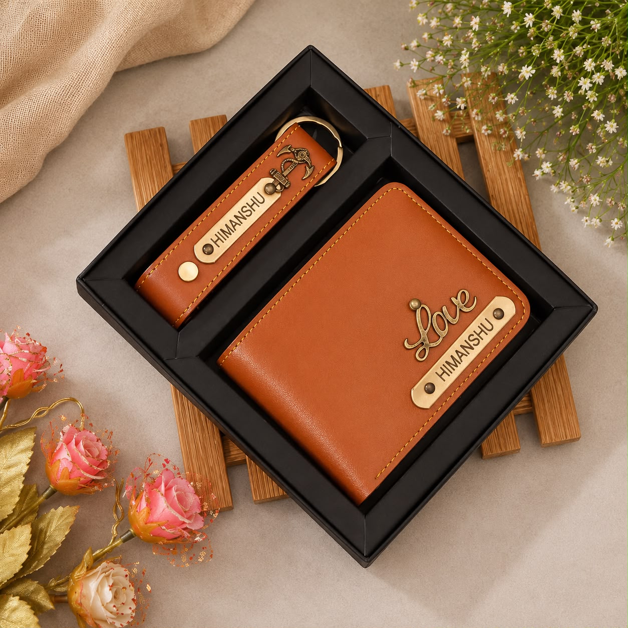 Personalised Wallet & Keychain Combo for Men - Image 2