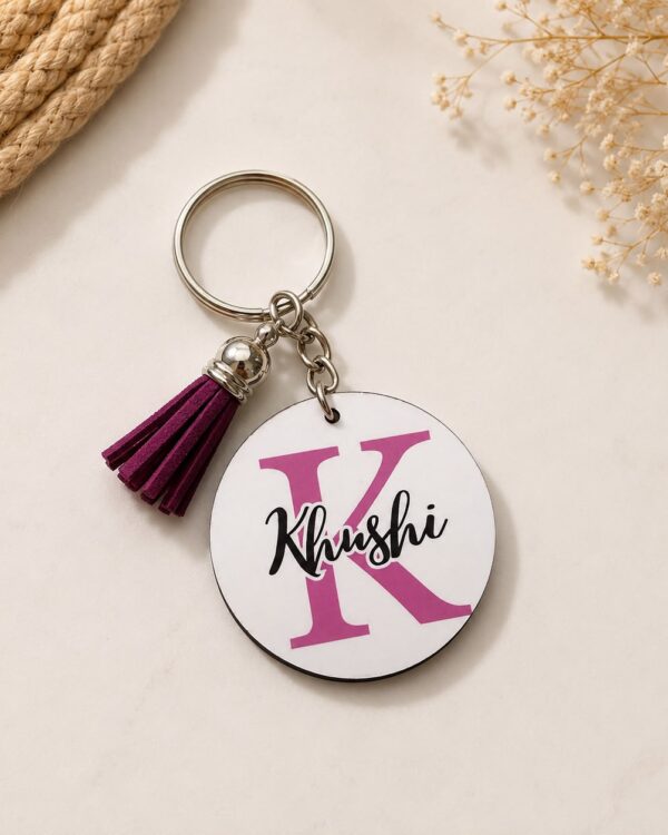 Personalized Alphabet Name Wooden Keychain (Set of 3)