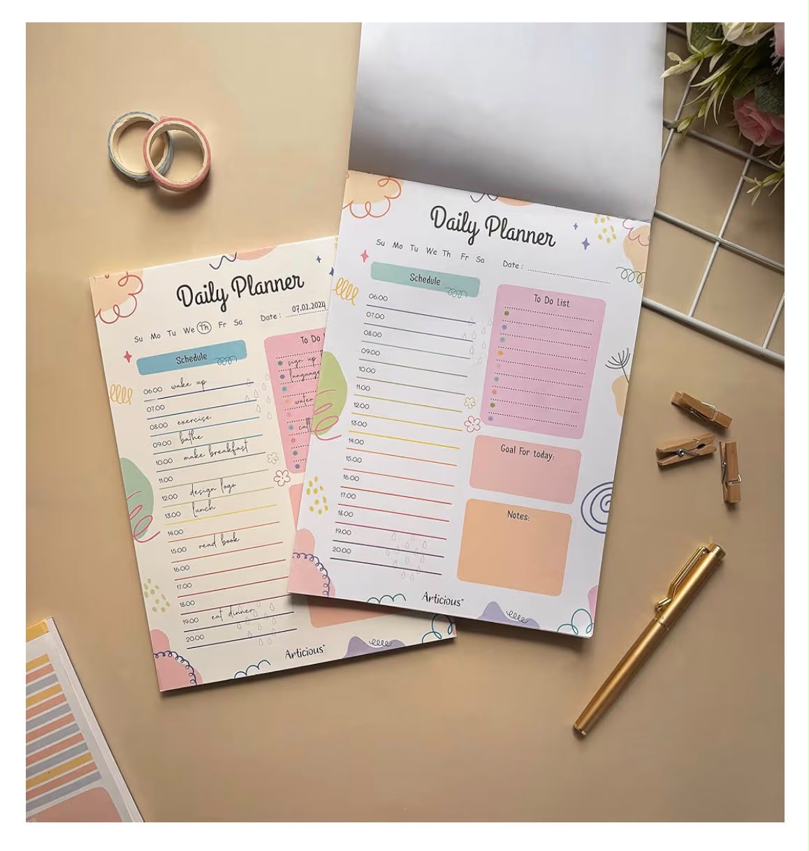Goal- Daily Planner Undated 60 Tear Off Sheets - Image 2