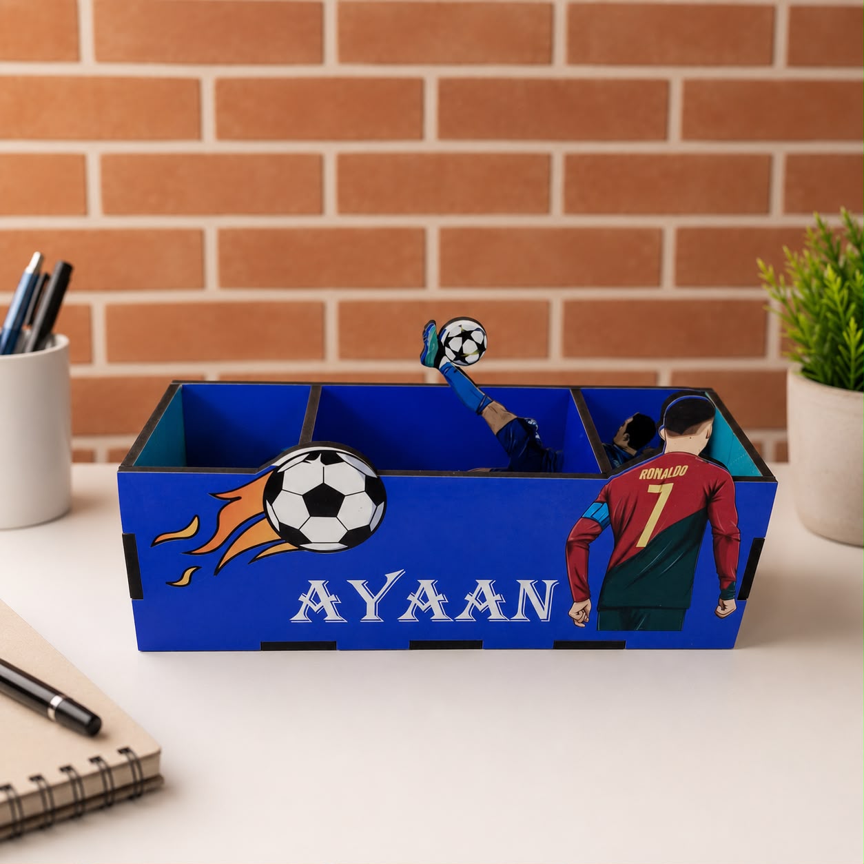 Customised Theme Wooden Pen Stand with Name - Image 6