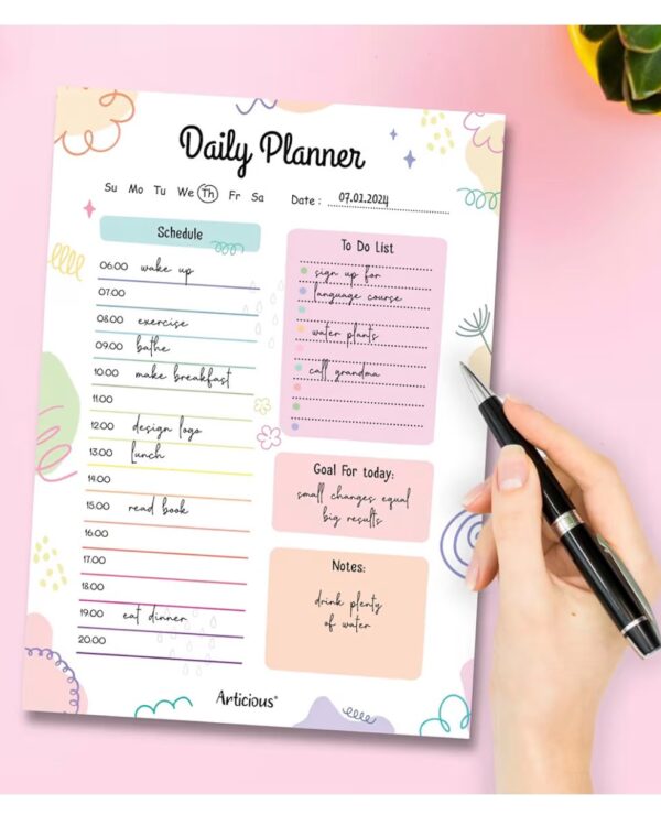 Goal- Daily Planner Undated 60 Tear Off Sheets