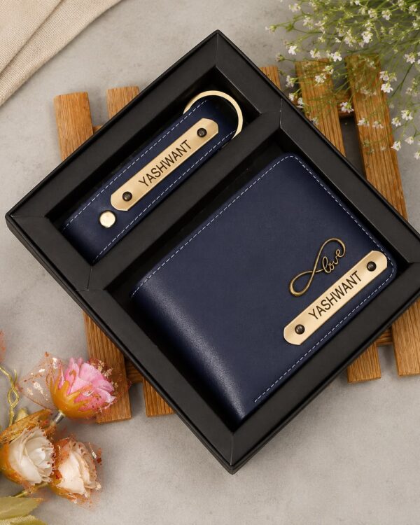 Personalised Wallet & Keychain Combo for Men
