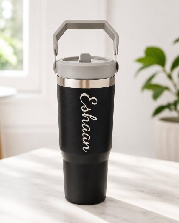 Personalised 900 ML Tumbler with Handle and Straw