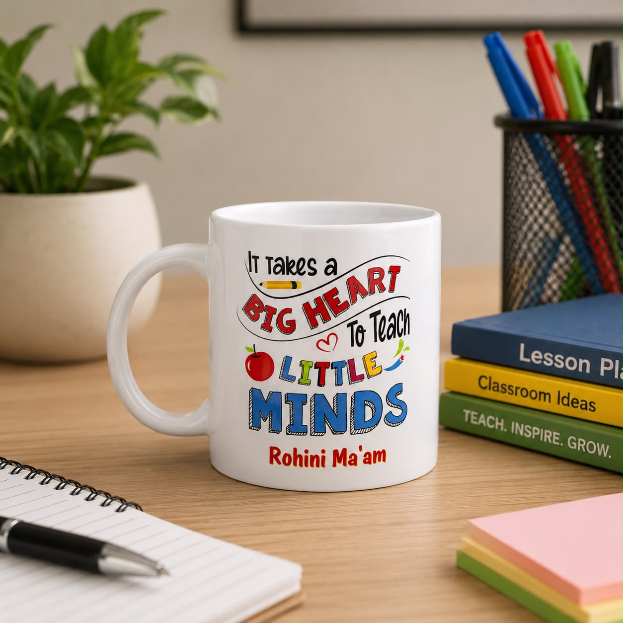 Personalised Ceramic Mug with Name for Teacher