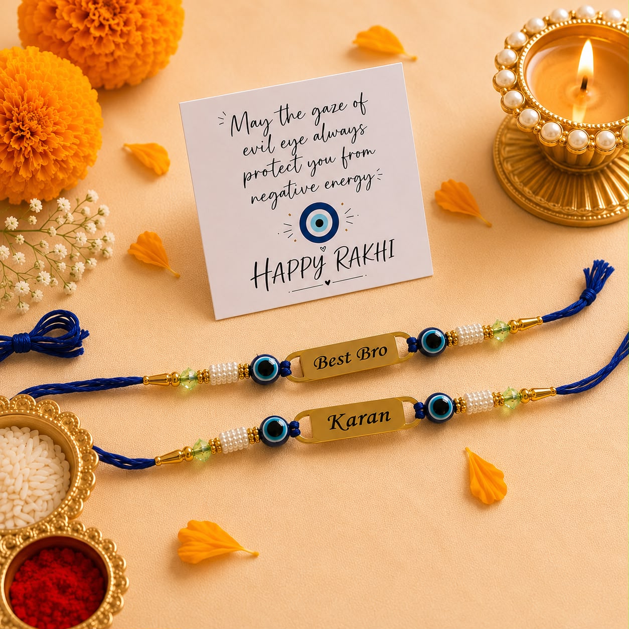 Personalized Evil Eye Rakhi with Name