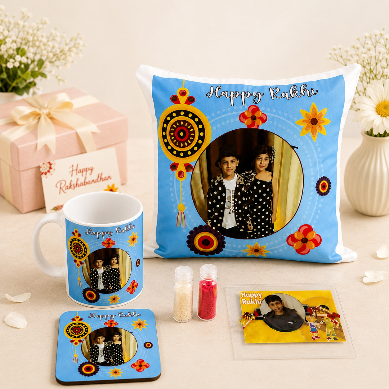 Personalised Photo Rakhi Gift Hamper (5-in-1 Set)