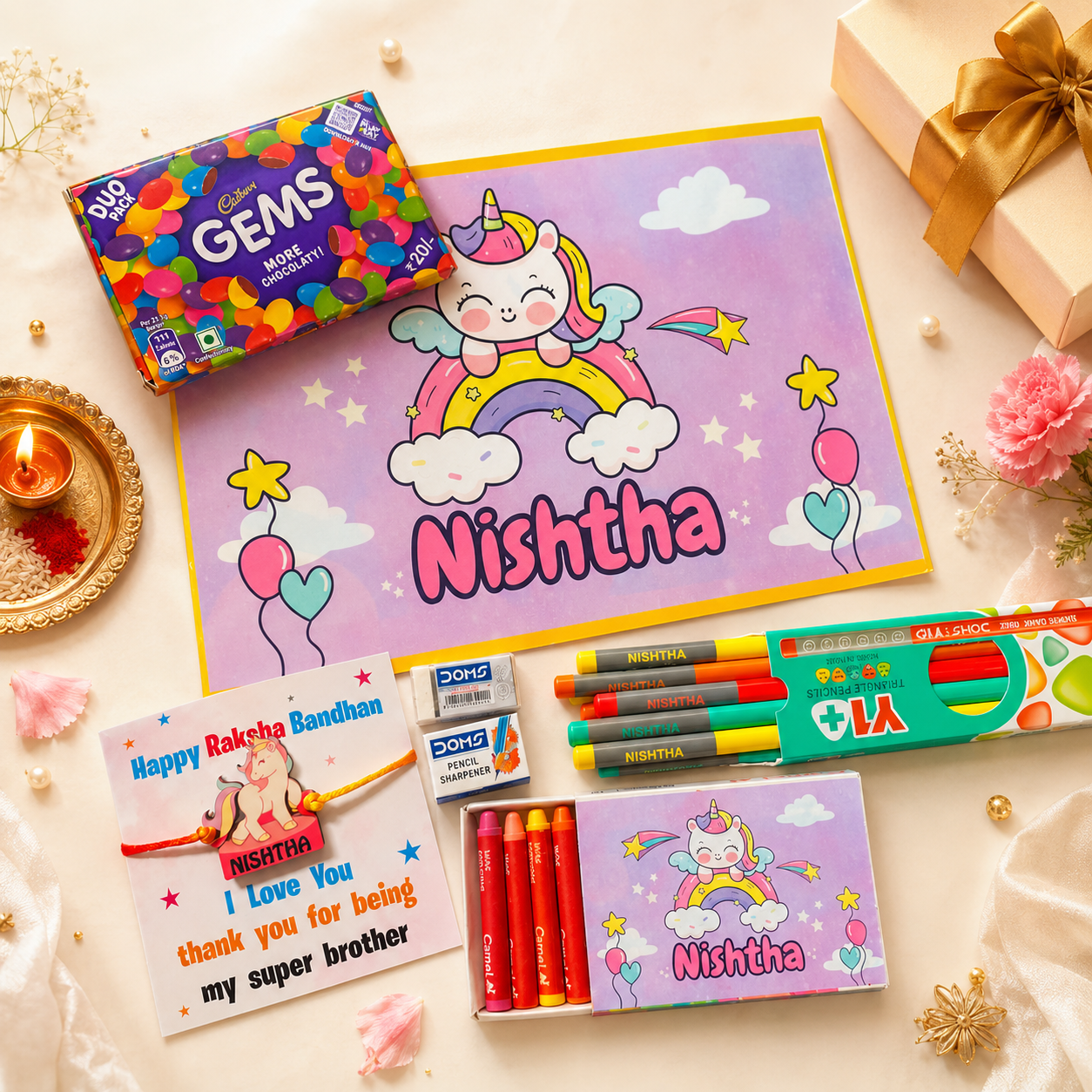 Personalised Drawing Set Rakshabandhan Gift For Kids