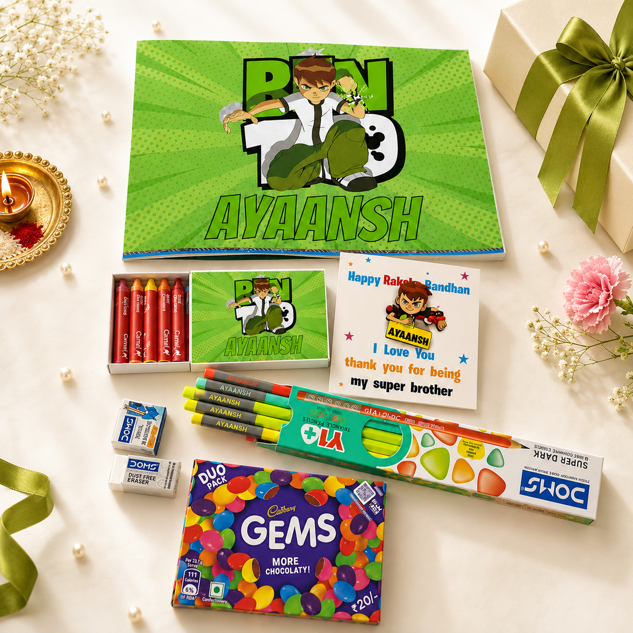 Personalised Drawing Set Rakshabandhan Gift For Kids - Image 2