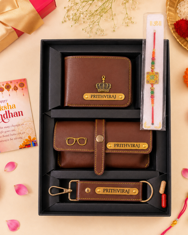 Personalised Men's 3pc Combo Rakhi Gift Box