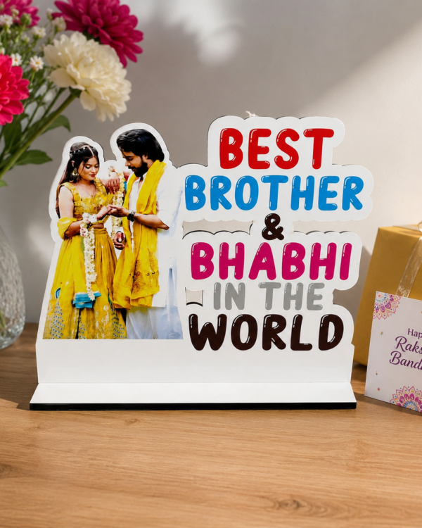 Personalised PhotoTable Top Gift for Bhaiya-Bhabhi