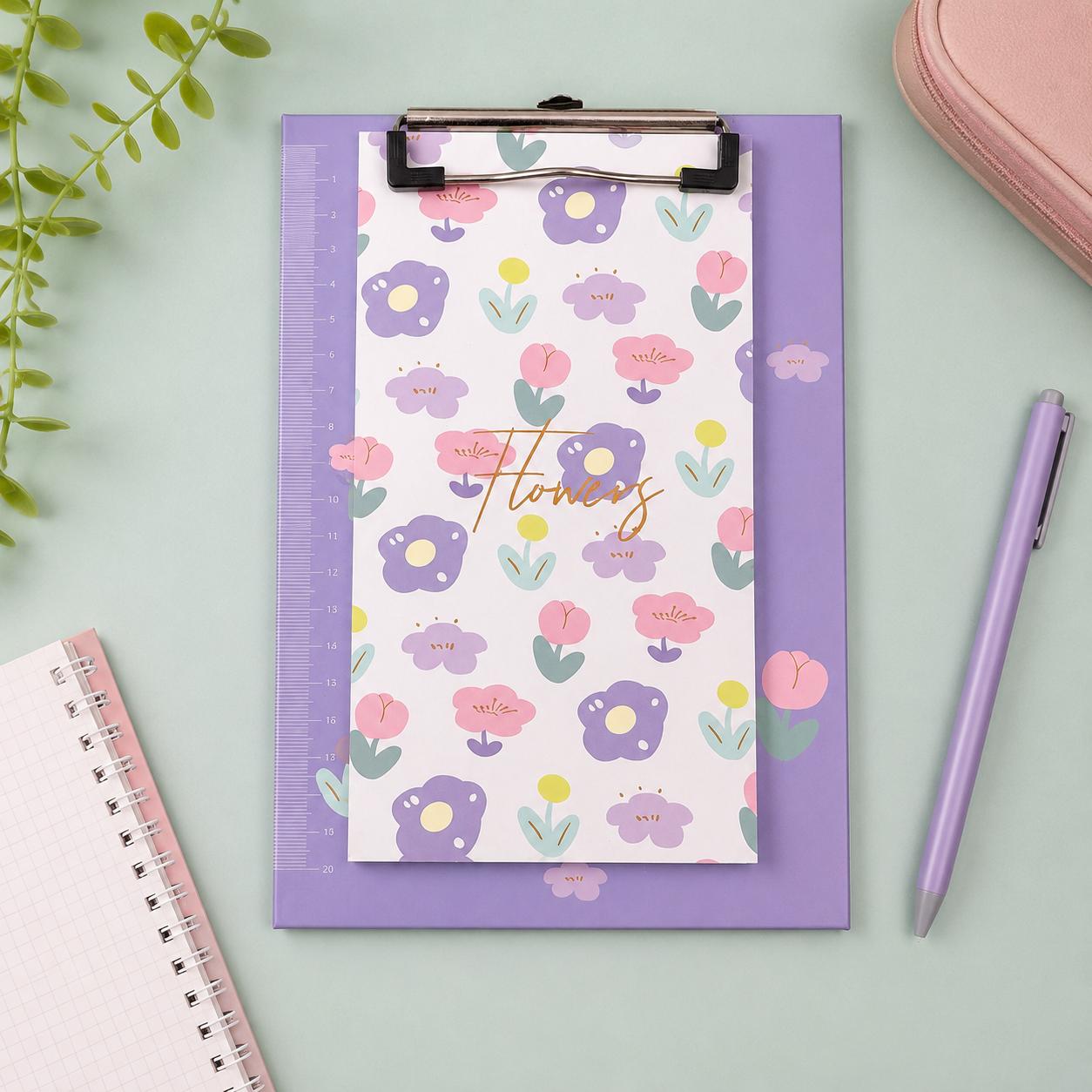 Happy Daisy Floral Clipboard Notepad