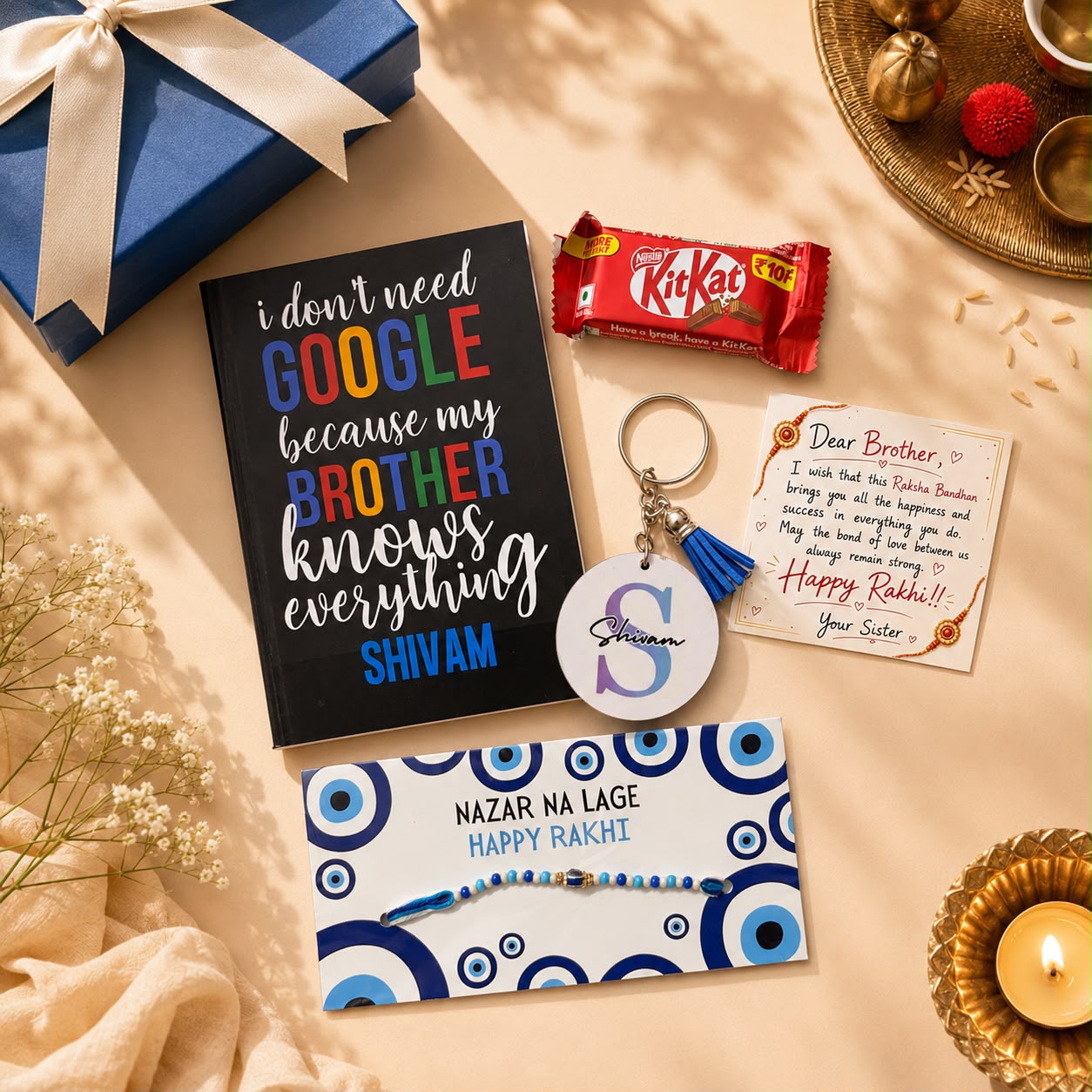 I Don't need Google, my Brother knows everything - Personalised Rakhi Hamper