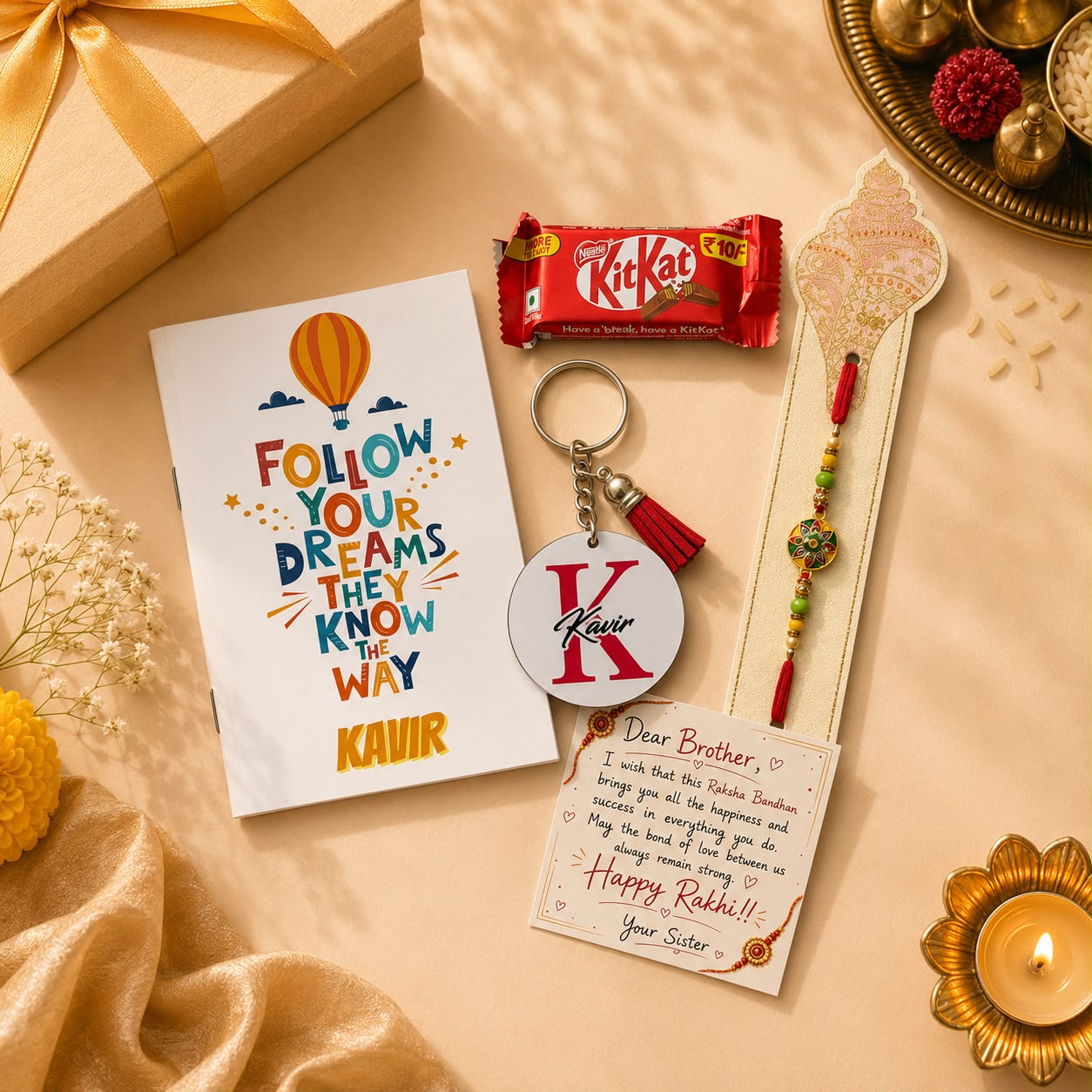 Follow your Dreams - Personalised Rakhi Hamper