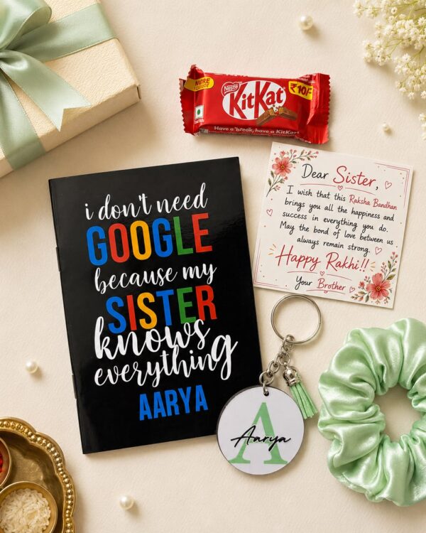 I Don't need Google, my Sister knows everything - Personalised Rakhi Hamper for Sister