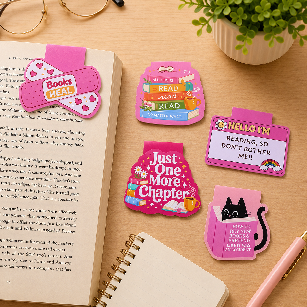 Quirky & Cute Magnetic Bookmarks 1